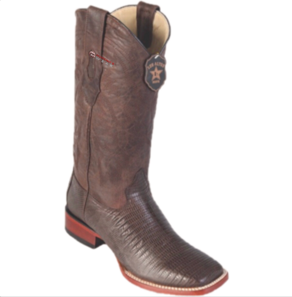 Men's Los Altos Teju Lizard Boots Wide Square Toe
