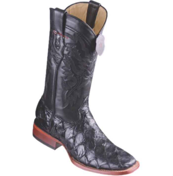 Men's Los Altos Glossy Pirarucu Fish Boots Wide Square Toe