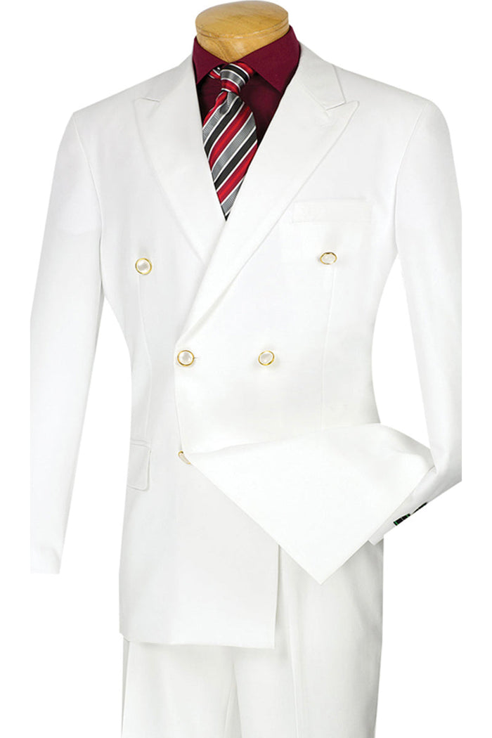 Mens Double Breasted Poplin Dress Blazer in Navy by Vinci