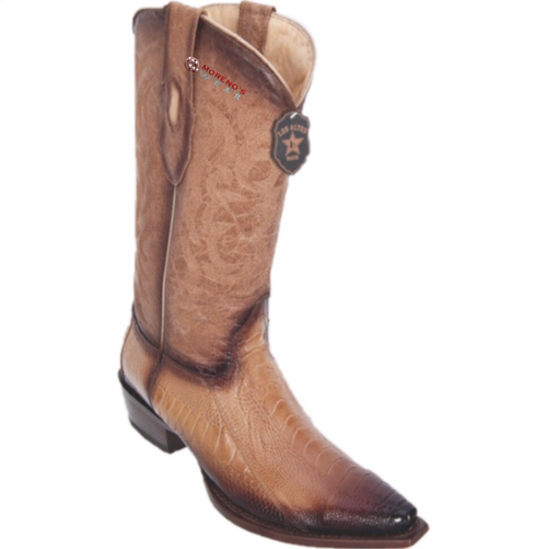 Men's Los Altos Ostrich Leg Boots Snip Toe (Square Toe Style)