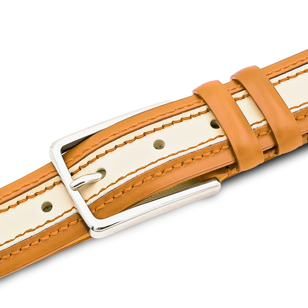 Mezlan Two-Tone Leather Belt for Men