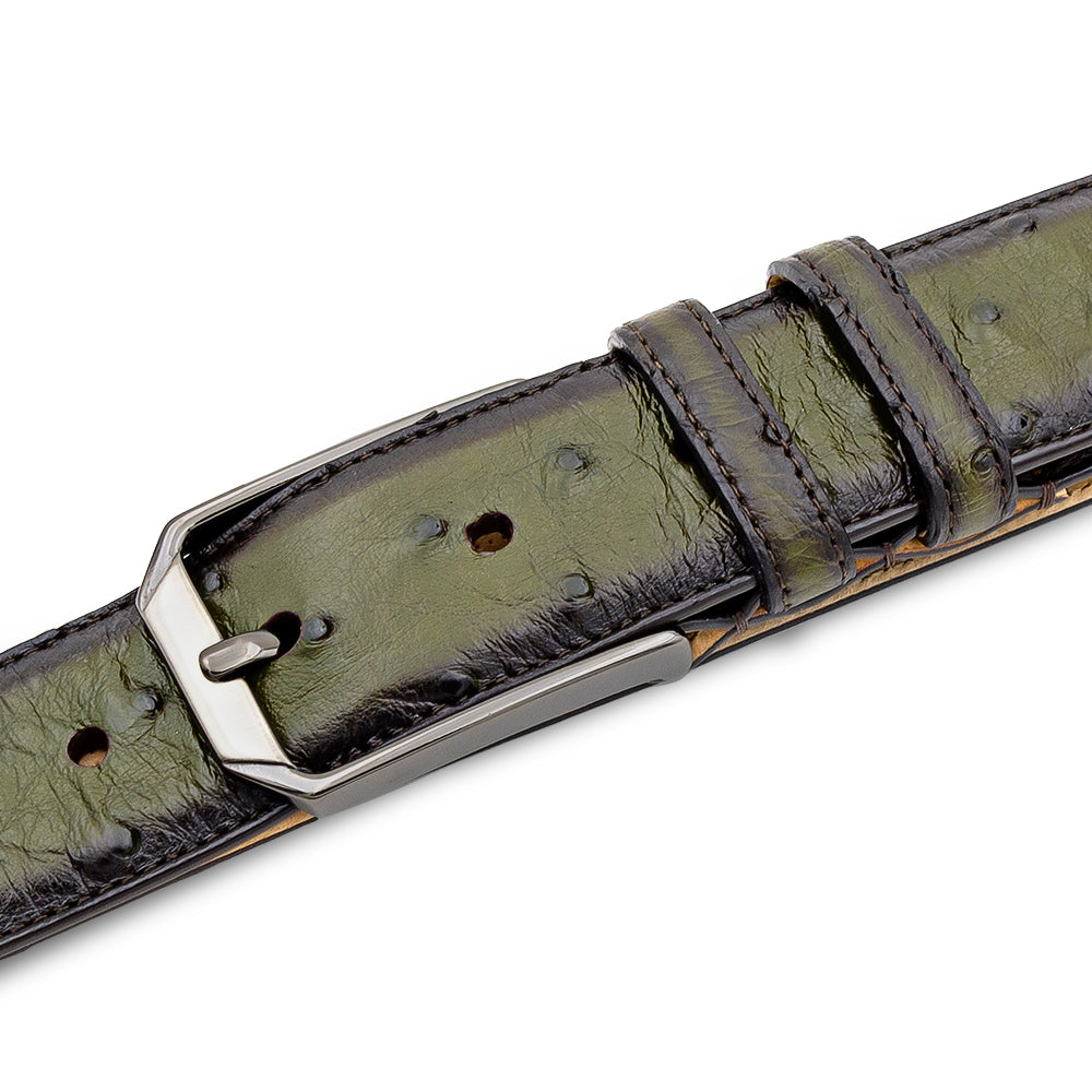 Mezlan Ostrich Leather Belt - Luxurious Italian Craftsmanship – SuitUSA