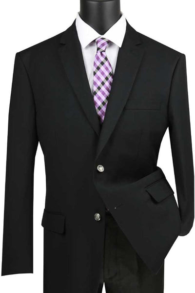 Men's Classic Fit Black Dress Blazer by Vinci Suits