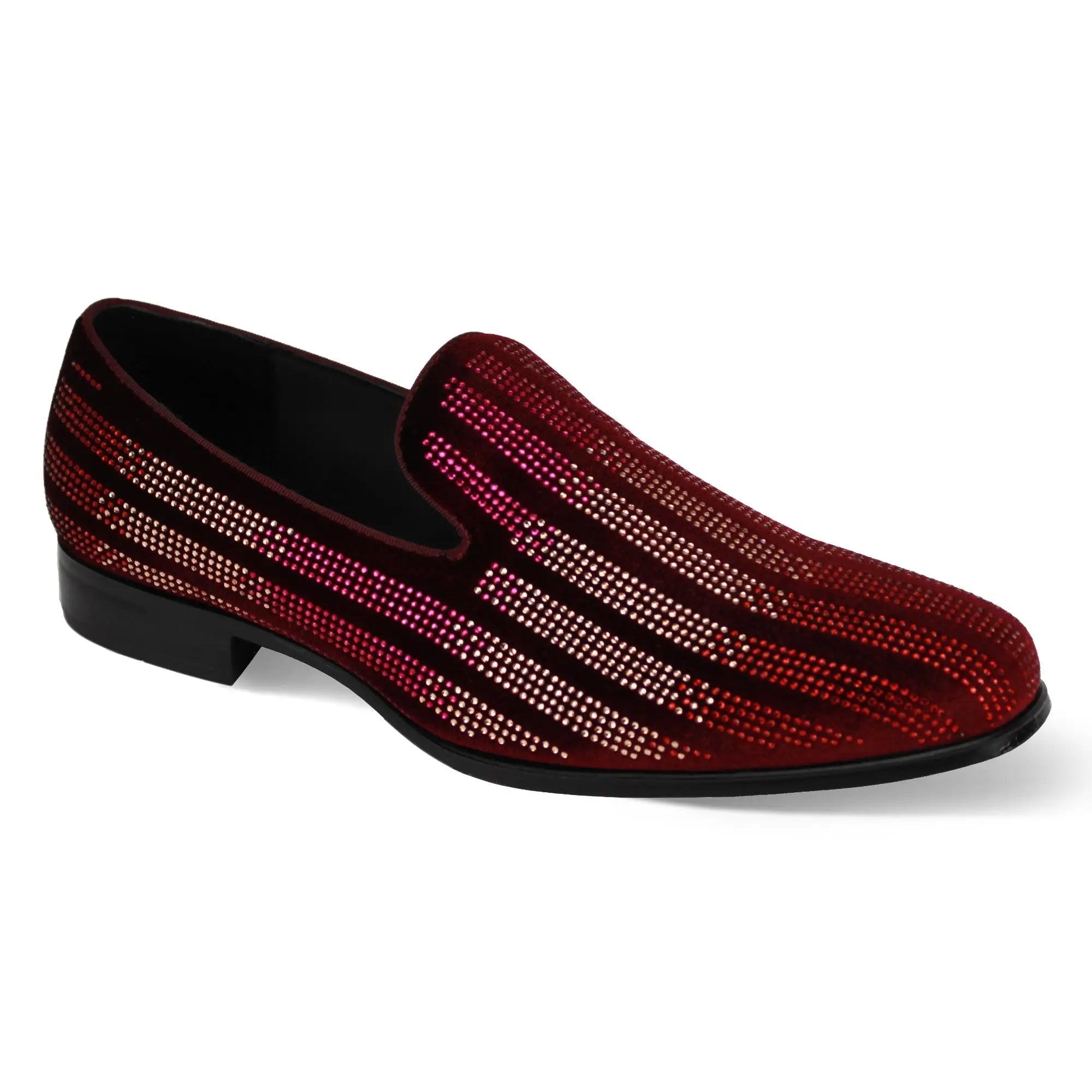 Marco Velvet Rhinestone Smoker Slip-On Loafers After Midnight