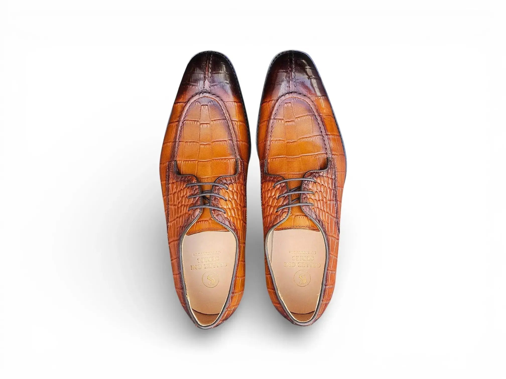 Carrucci Allen II Derby: Embossed Split Toe Leather Shoe