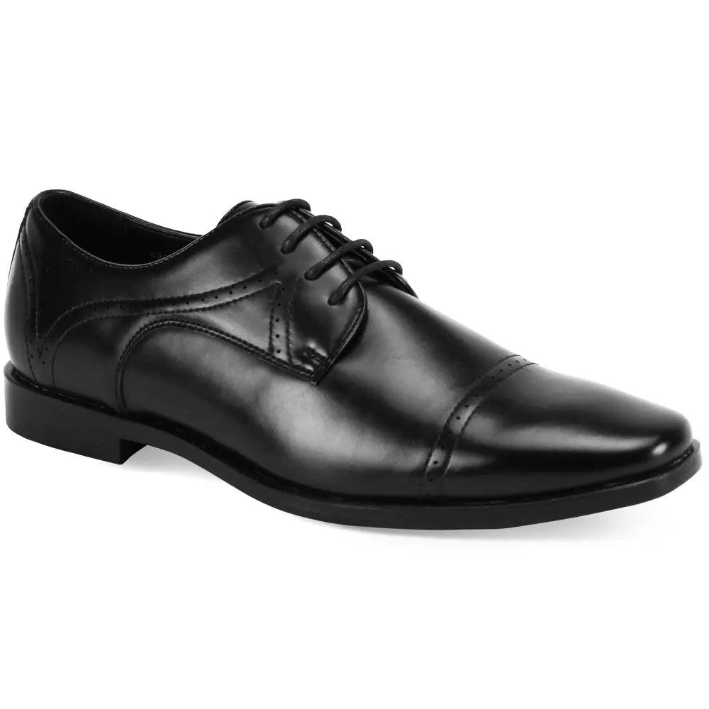 Antonio Cerrelli 7000 Wide Lace-Up Dress Shoes in Black #color_ Black – SuitUSA
