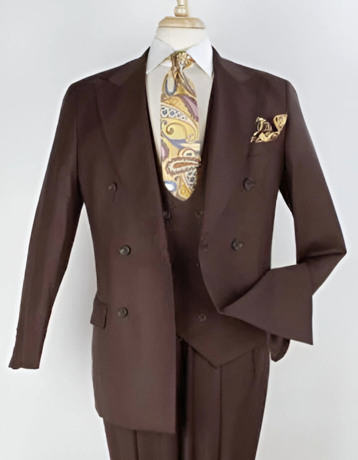 Double Breasted Suits - Vested Suits Wool Fabric - Apolo King Brand -  Groomsmen suit rentals