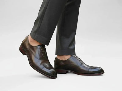 Carrucci Avon Cap Toe Oxford - Leather Sole Dress Shoe