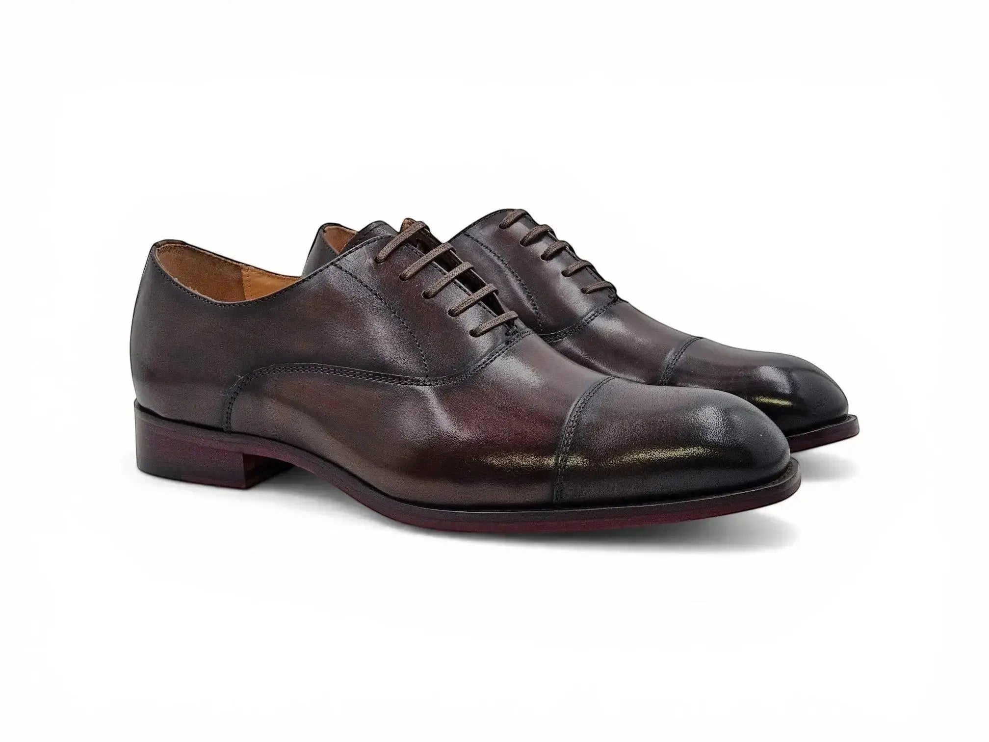 Carrucci Avon Cap Toe Oxford - Leather Sole Dress Shoe – SuitUSA