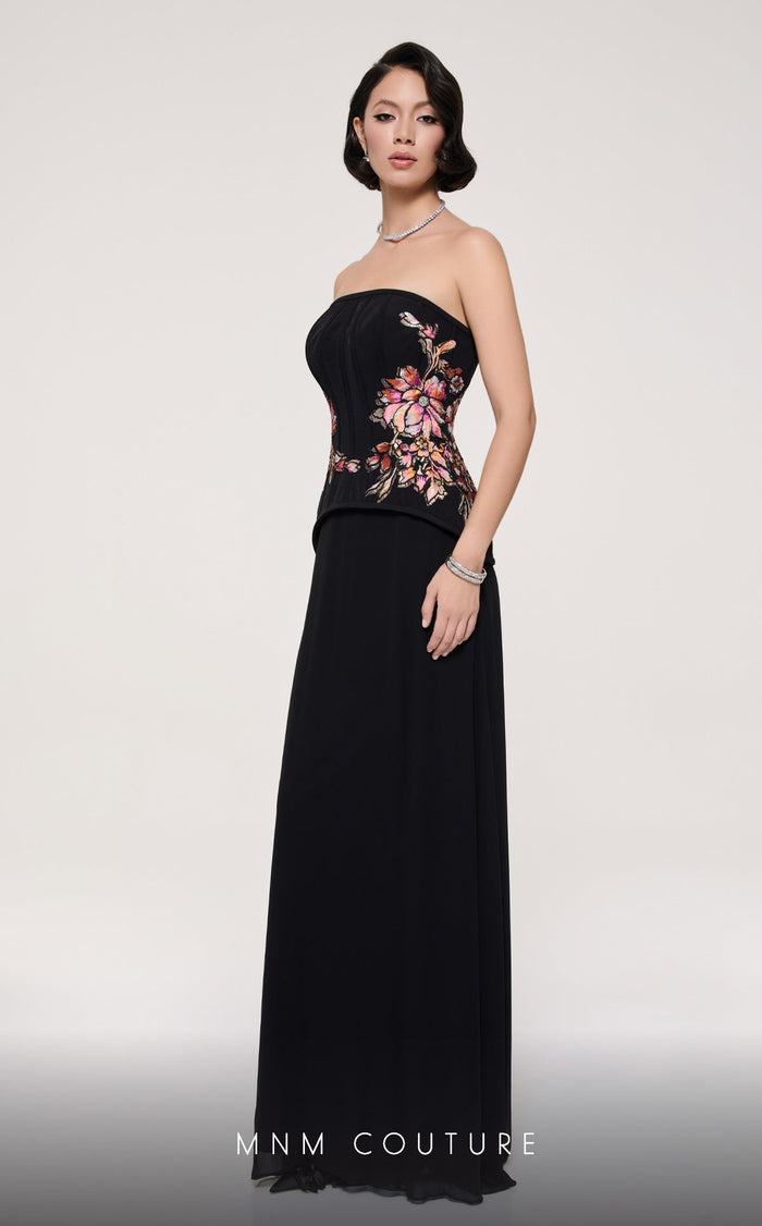 MNM Couture B1117 Off-Shoulder Black Evening Gown – Size 4