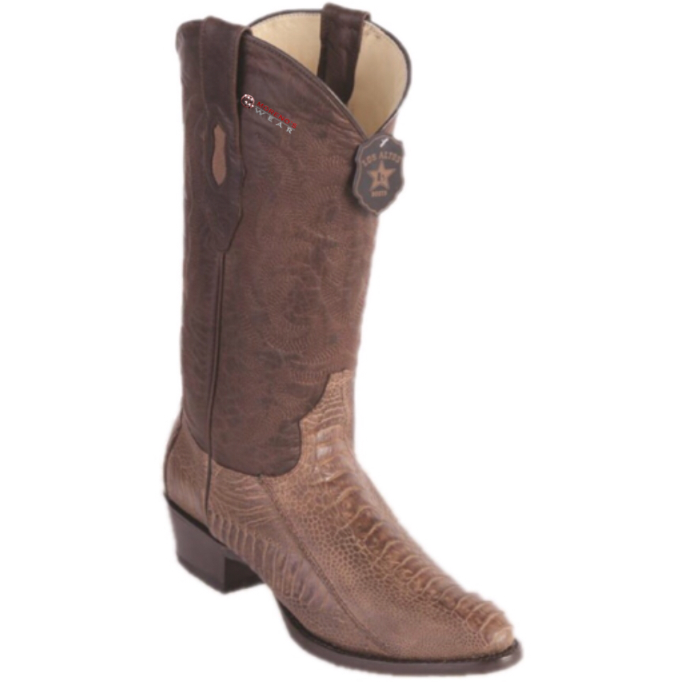 Men's Los Altos Ostrich Leg Boots Round Toe