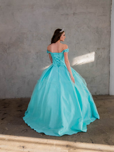 3D Floral Embroidered Quinceanera Dress Off Shoulder Ball Gown by Calla WB21551
