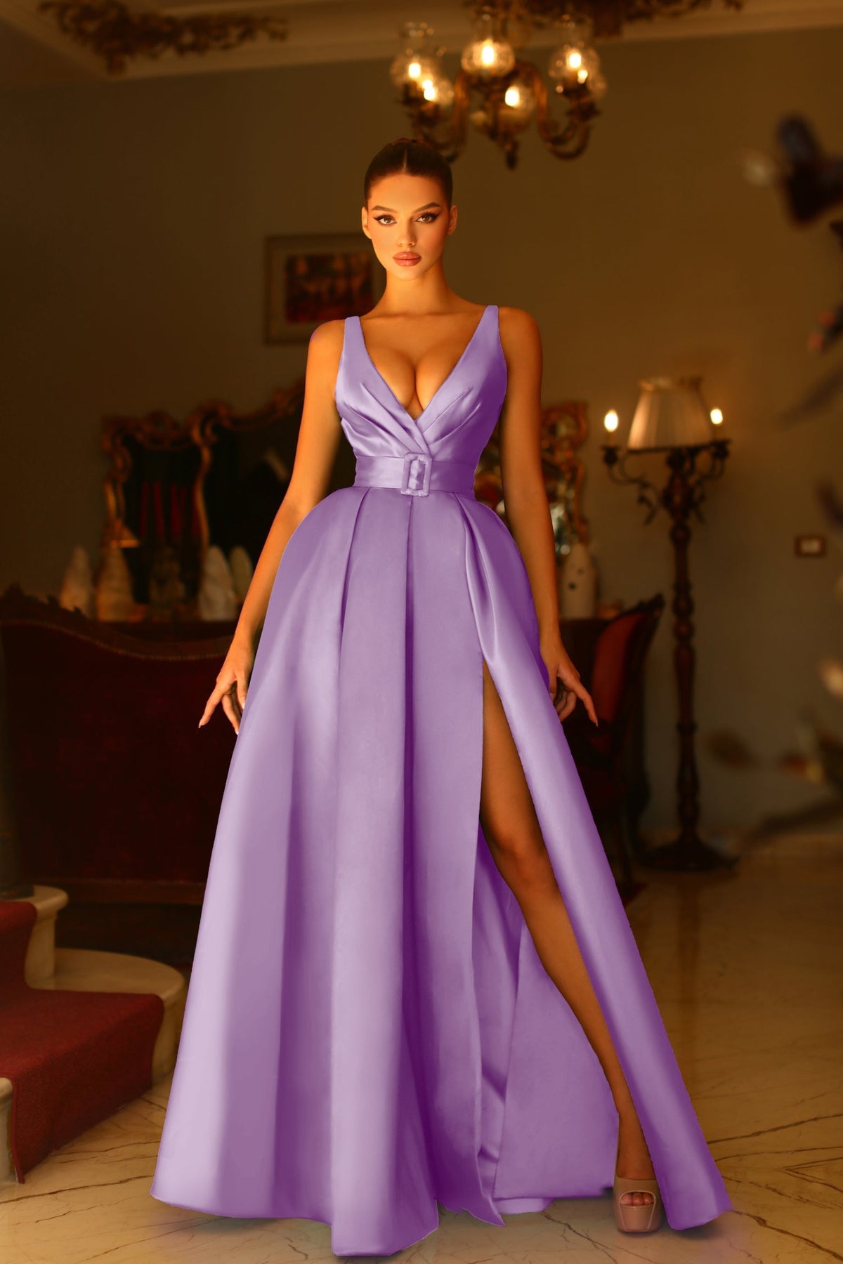 Tina Holly BB209 Prom A-Line Pockets Evening Mikado Dress