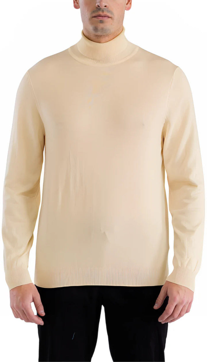 MENS BEIGE PULLOVER TURTLENECK SWEATER USA Men's Outlet
