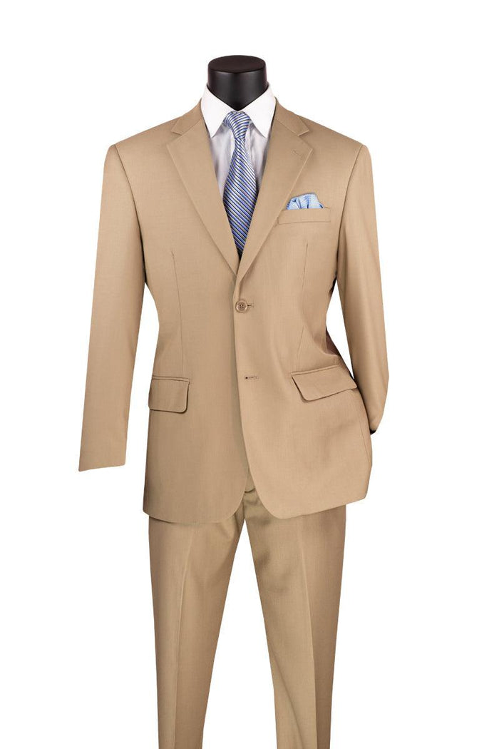 Light Beige Regular Fit Two Piece Suit by Vinci