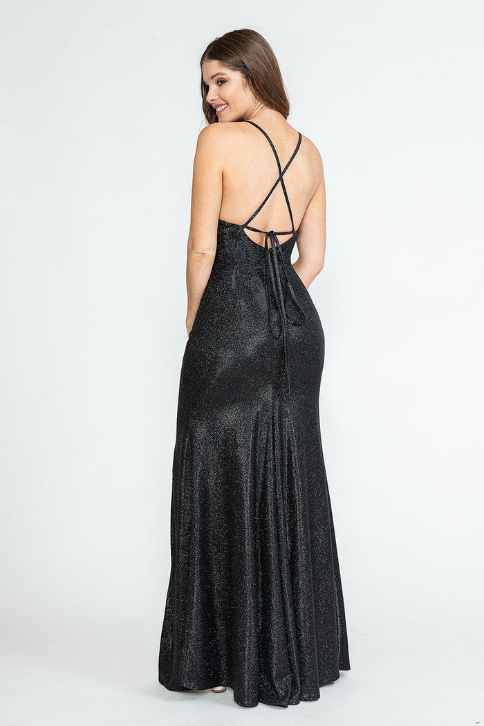 Bridesmaid Long Dress V-Neck Spaghetti Strap Gala Gown By Lenovia 5303