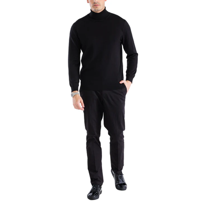 MENS BLACK PULLOVER TURTLENECK SWEATER USA Men's Outlet