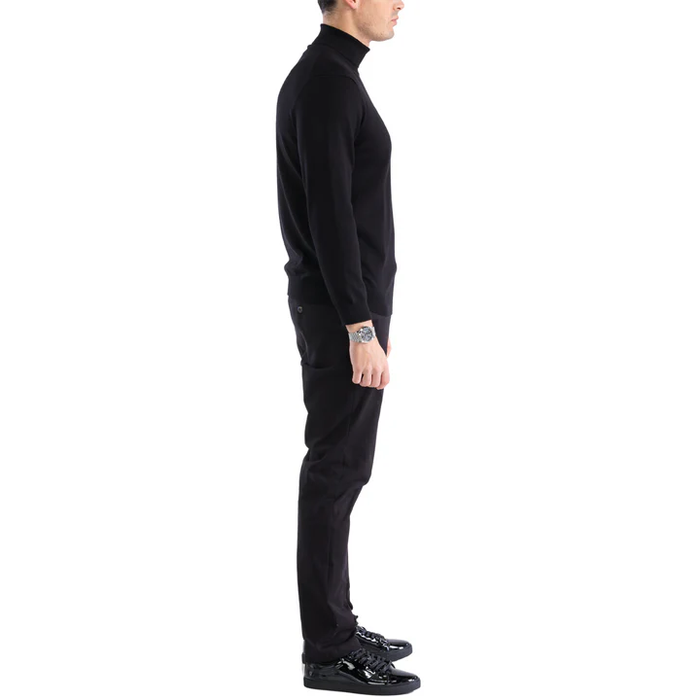 MENS BLACK PULLOVER TURTLENECK SWEATER USA Men's Outlet
