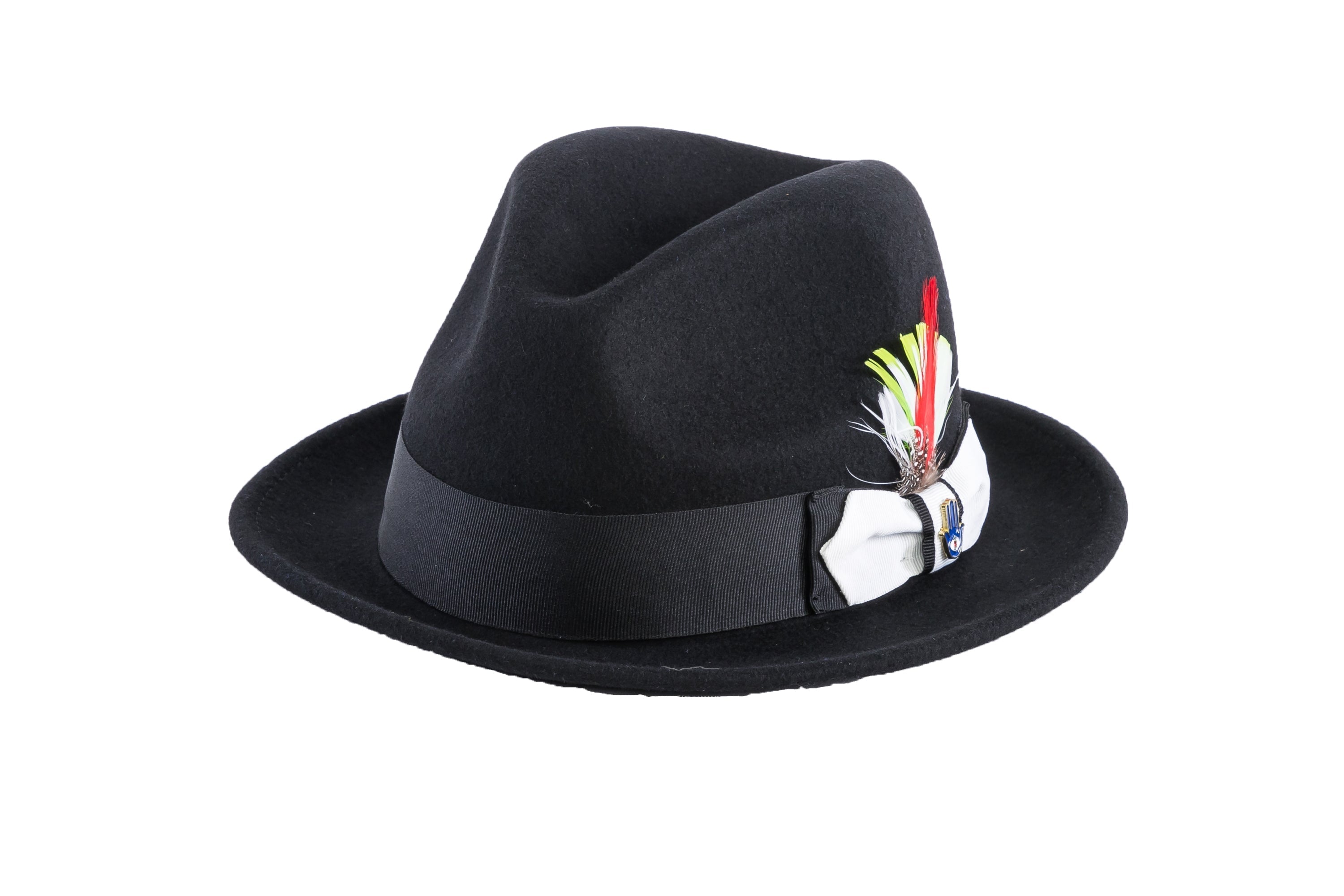 Black & White Brooks Trilby 100% Australian Wool Crushable Hat by Ferrecci