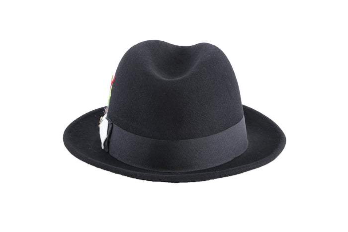 Black & White Brooks Trilby 100% Australian Wool Crushable Hat by Ferrecci