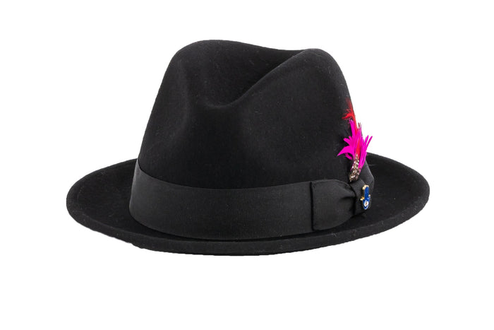 Black Brooks Trilby 100% Australian Wool Crushable Hat by Ferrecci
