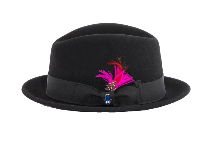 Black Brooks Trilby 100% Australian Wool Crushable Hat by Ferrecci