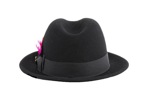 Black Brooks Trilby 100% Australian Wool Crushable Hat by Ferrecci