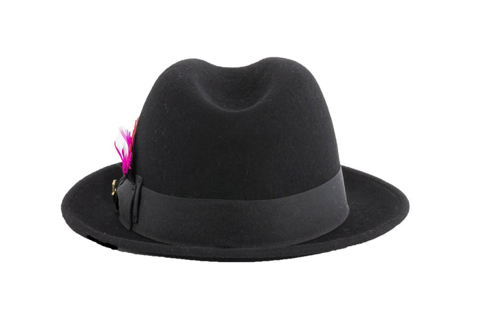 Black Brooks Trilby 100% Australian Wool Crushable Hat by Ferrecci