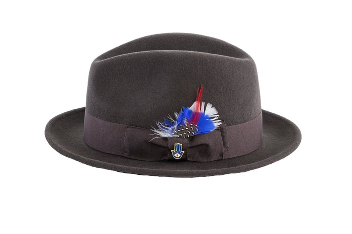 Brown Brooks Trilby 100% Australian Wool Felt Crushable Hat by Ferrecci