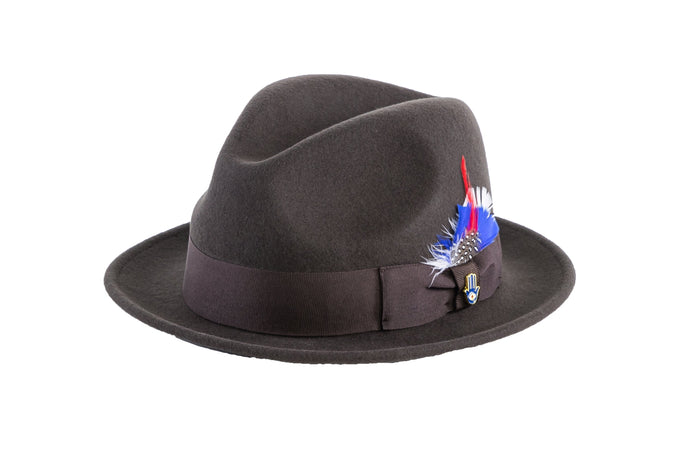 Brown Brooks Trilby 100% Australian Wool Felt Crushable Hat by Ferrecci