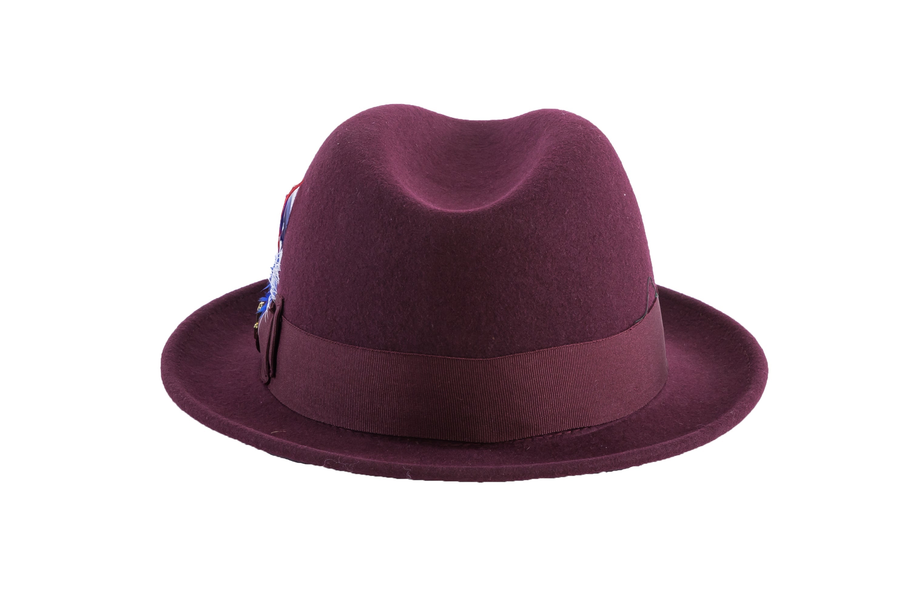 Burgundy Brooks Trilby 100% Australian Wool Felt Crushable Hat by Ferrecci
