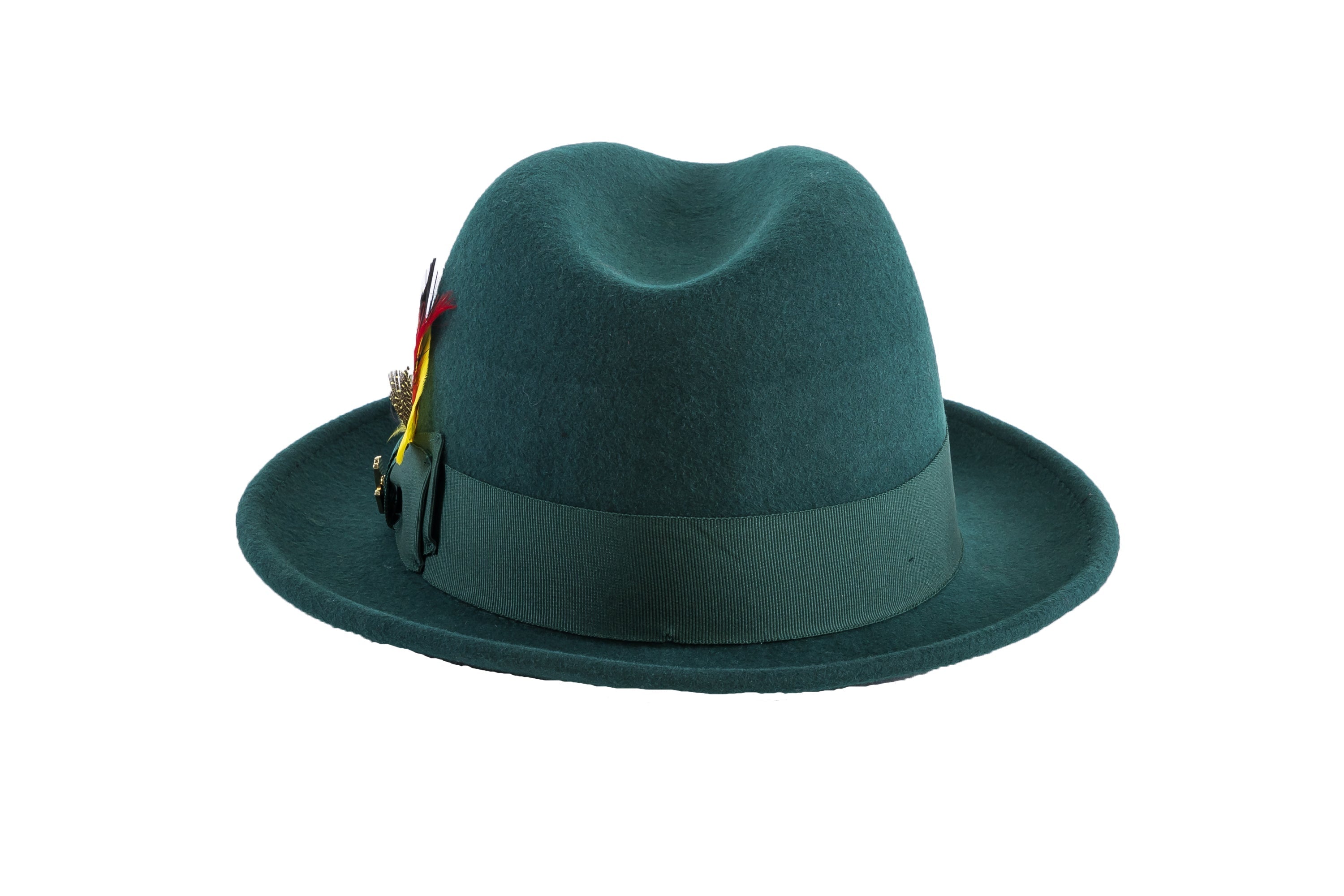Hunter Green Brooks Trilby 100% Australian Wool Crushable Hat by Ferrecci