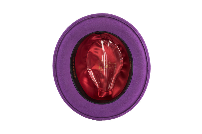 Purple Brooks Trilby 100% Australian Wool Felt Crushable Hat by Ferrecci