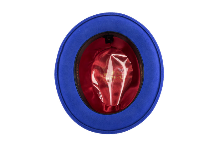 Royal Blue Brooks Trilby 100% Australian Wool Crushable Hat by Ferrecci