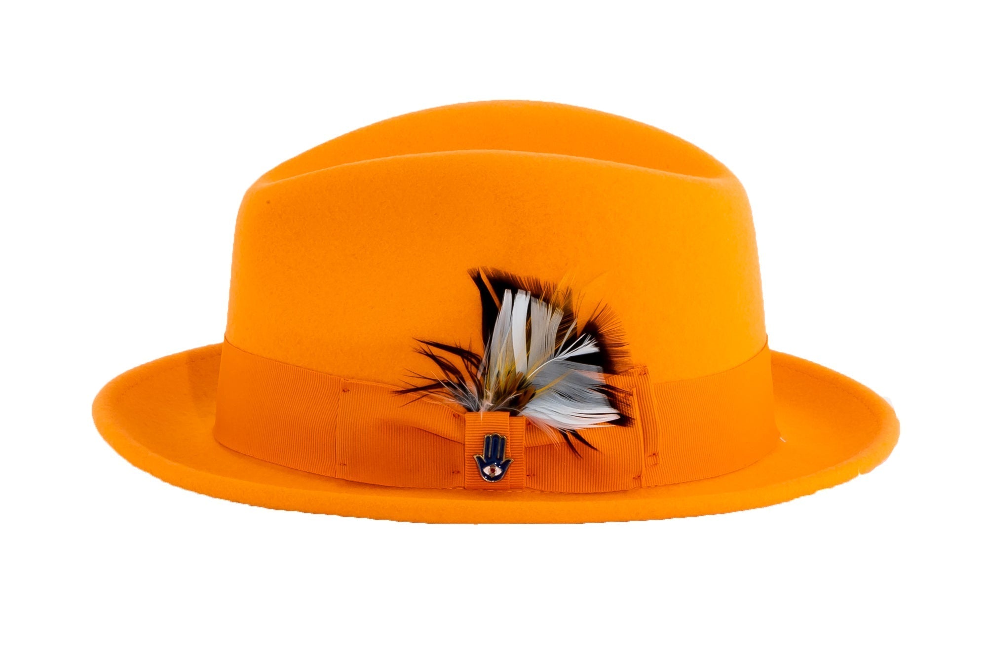 Orange Brooks Trilby 100% Australian Wool Felt Crushable Hat by Ferrecci