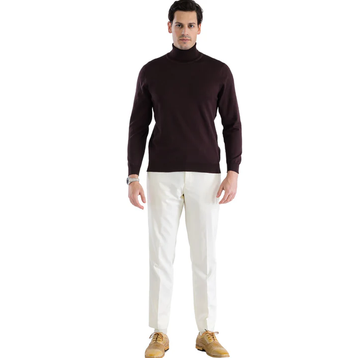MENS BROWN PULLOVER TURTLENECK SWEATER by USA Men's Outlet