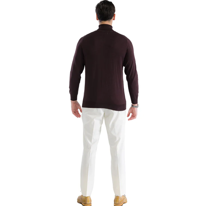 MENS BROWN PULLOVER TURTLENECK SWEATER by USA Men's Outlet