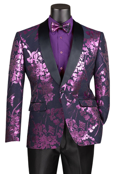 Men's Lavender Paisley Tuxedo Jacket by Vinci Suits