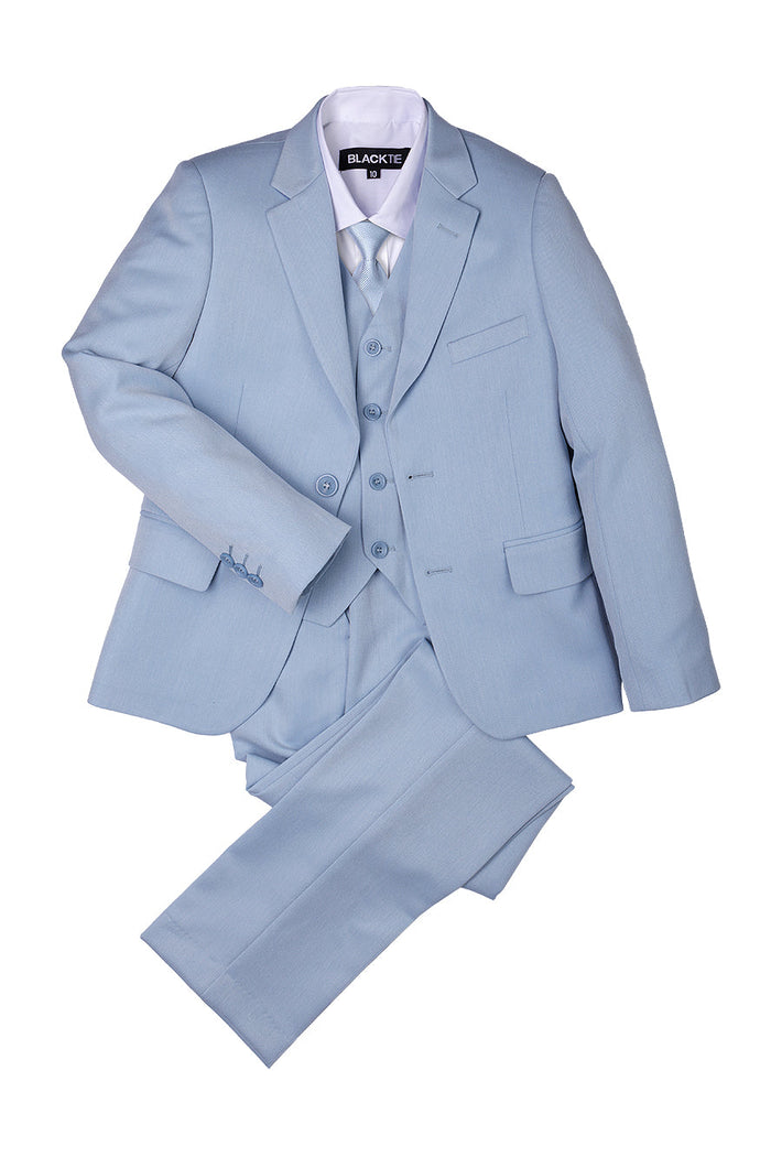 Liam Kids Powder Blue Suit (5-Piece Set) by BLACKTIE