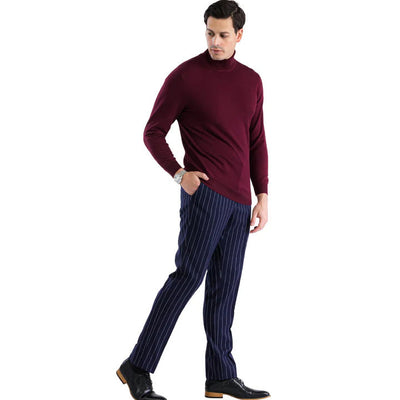 MENS BURGUNDY PULLOVER TURTLENECK SWEATER by USA Men's Outlet