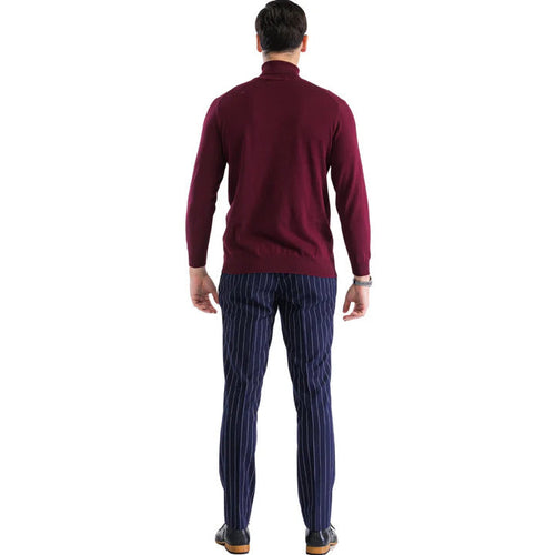 MENS BURGUNDY PULLOVER TURTLENECK SWEATER by USA Men's Outlet