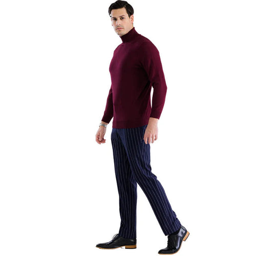 MENS BURGUNDY PULLOVER TURTLENECK SWEATER by USA Men's Outlet