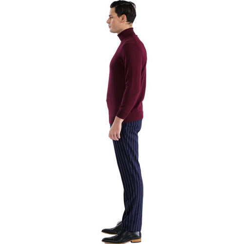 MENS BURGUNDY PULLOVER TURTLENECK SWEATER by USA Men's Outlet