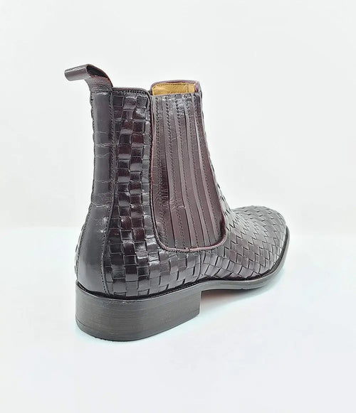 Carrucci Basket Weave Leather Chelsea Boot