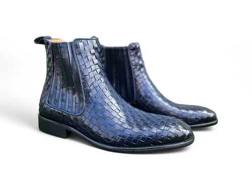 Basket Weave Leather Chelsea Boot