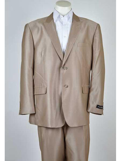 Beige Men's Classic Fit 2 Button Suit mensusa