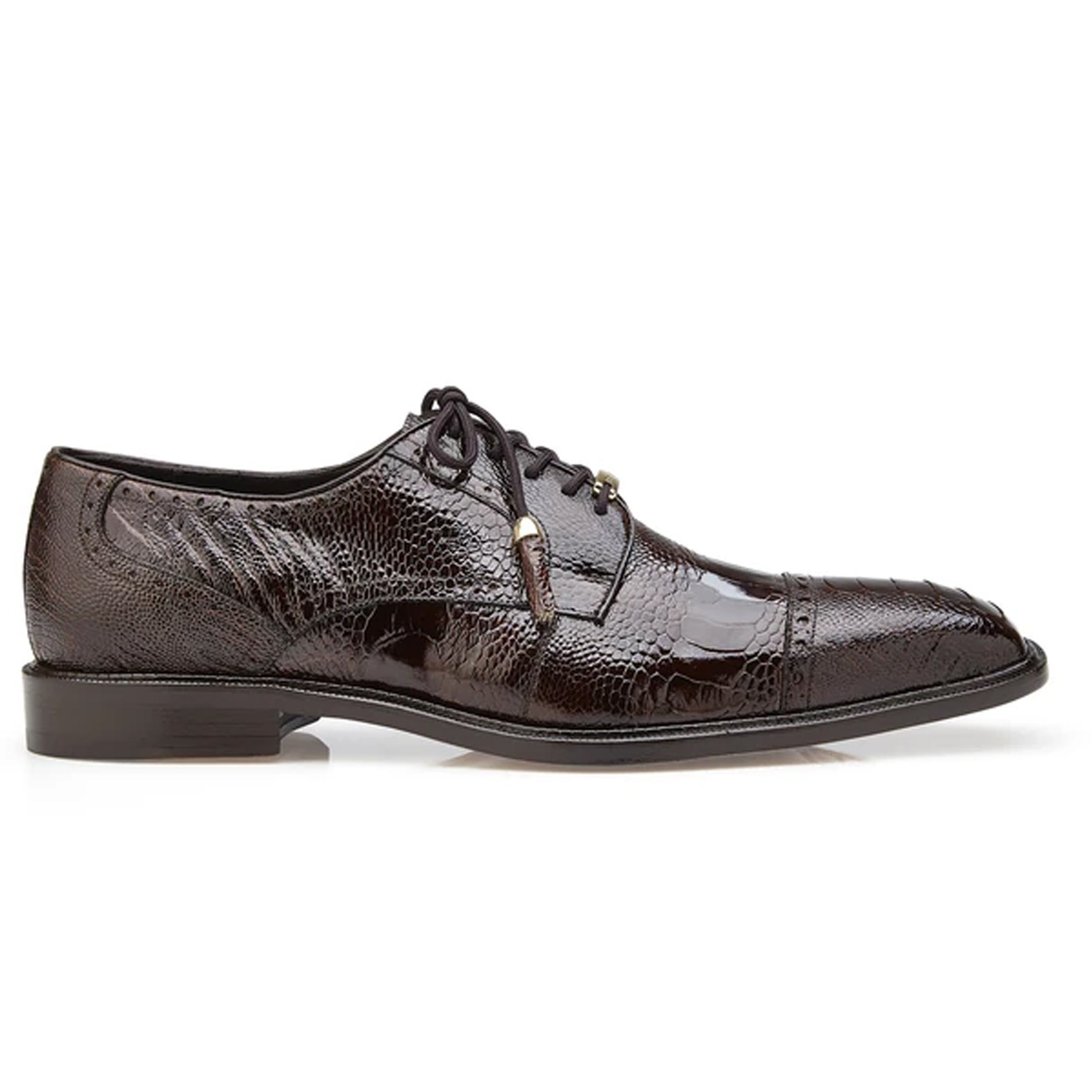 Mens Batta Ostrich Cap Toe Derby Dress Shoe in Black by Belvedere Shoes