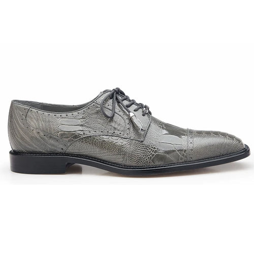 Mens Batta Ostrich Cap Toe Derby Dress Shoe in Black by Belvedere Shoes