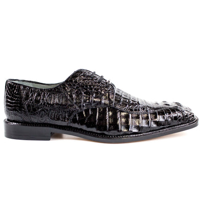 Mens Chapo Caiman Crocodile Hornback Dress Shoe in Black by Belvedere Shoes