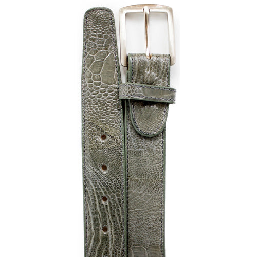 Mens Ostrich Leg Dress Belt in Burgundy by Belvedere Shoes